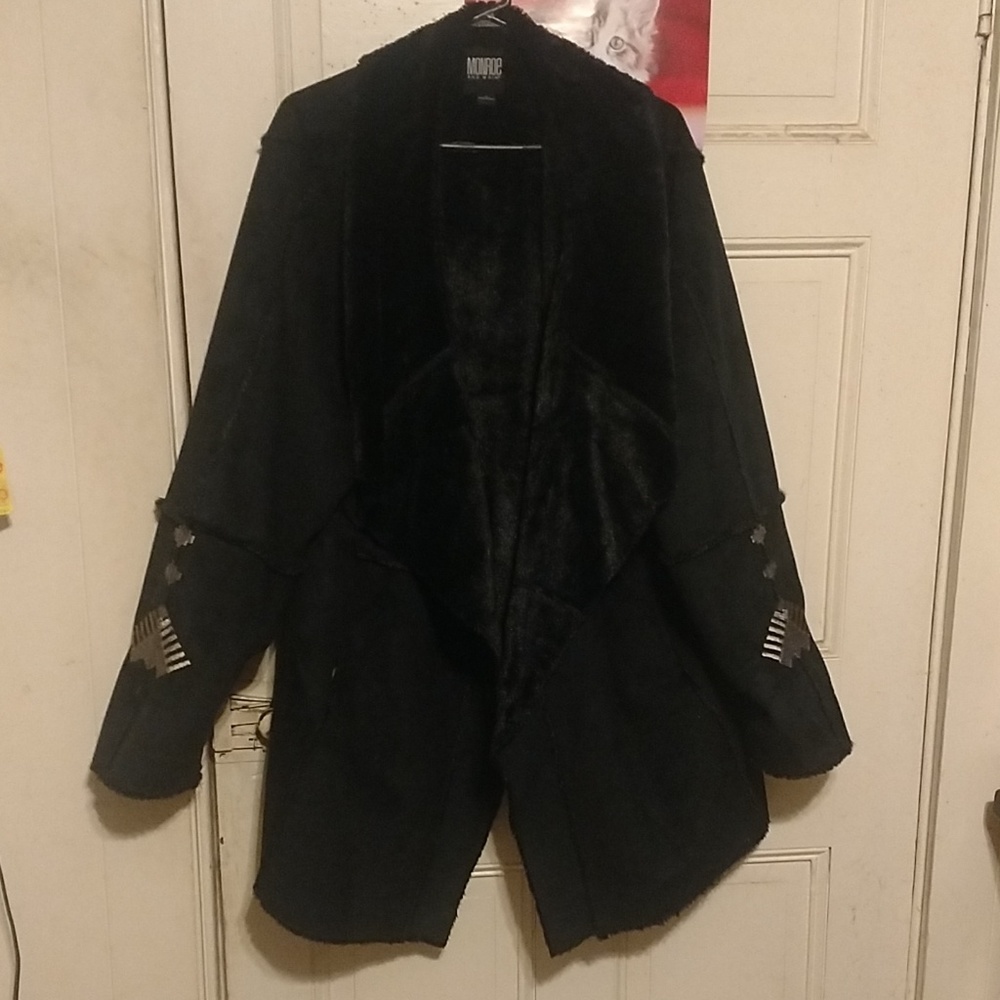 Faux suede/fur lined below the waist coat